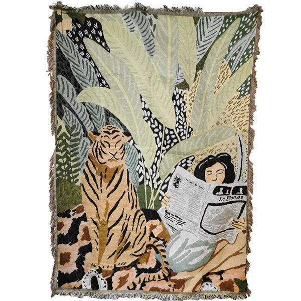 Tiger Throw Blanket Cozy Sofa Couch Bed Cover Outdoor Camping Mat Decor Tapestry Throws & Afghans
