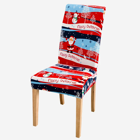 Chair Cover Wave Santa Design Anti Dirt Elastic Material Dining Room Kitchen Slipcovers