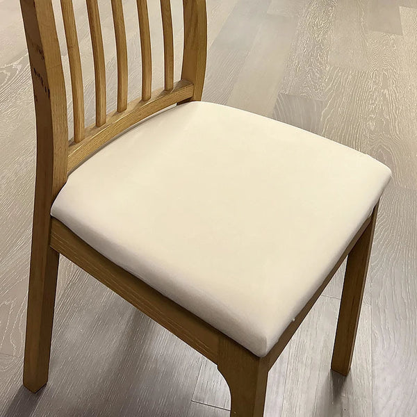 Beige Plain Stretch Chair Cover For Dining Kitchen Washable Removable Slipcovers