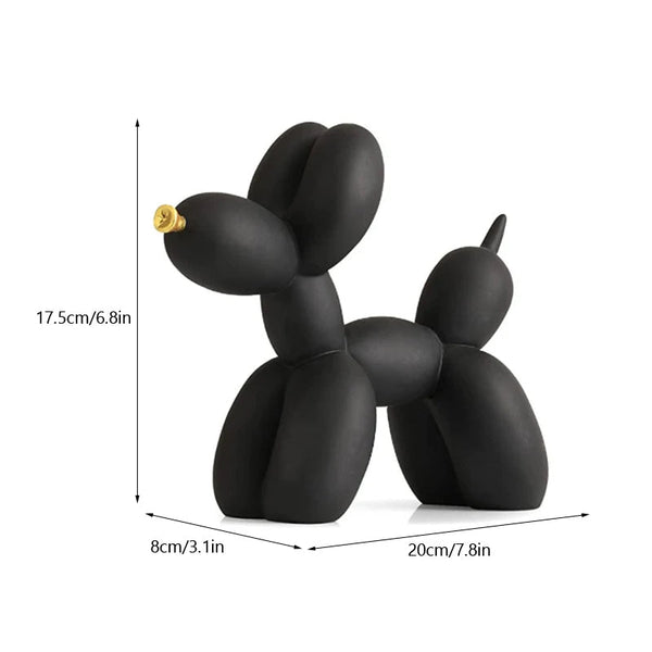 Home Figurine Nordic Balloon Dog Black Resin For Living Room Decoration Accessories Sculptures & Figurines