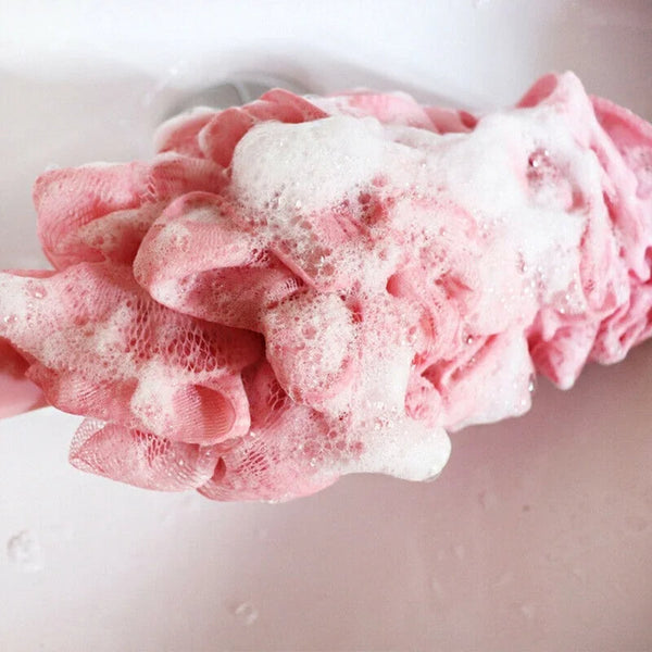 Long Handle Back Exfoliating Scrubber Sponge Beige Soft Mesh Bath Shower Accessory Exfoliators & Scrubs