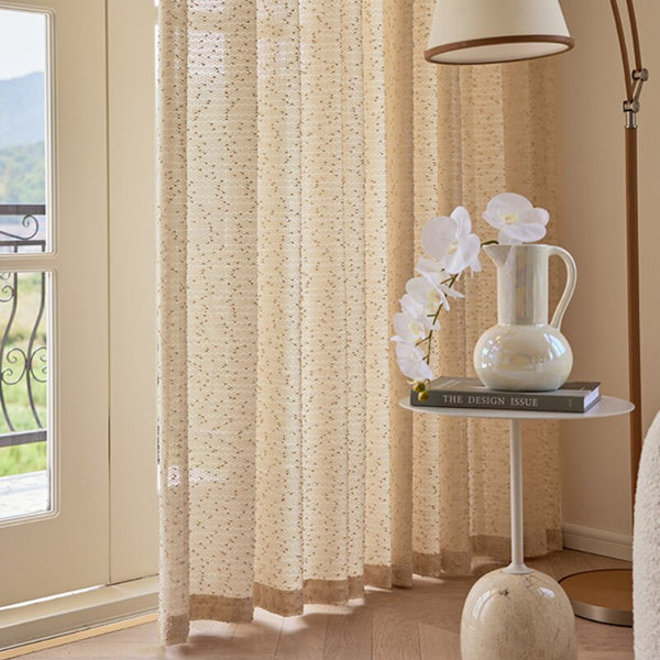 150 Centimetre Beige Curtains Modern Luxury Retro Style For Living Room Bedroom Curtains & Drapes