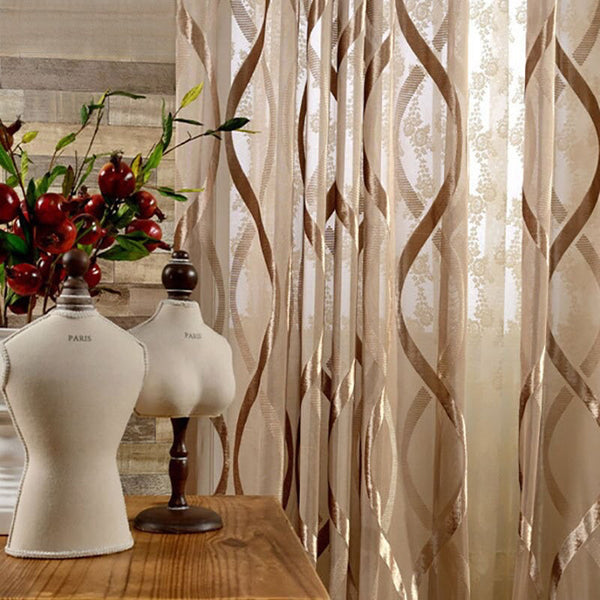 200Cm Brown Modern Luxury Retro Style Curtains For Living Room Bedroom Decor Curtains & Drapes