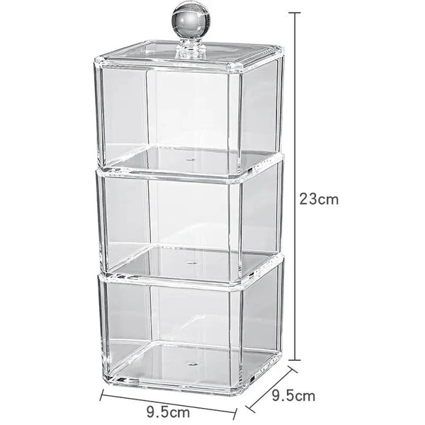 Storage Box Three Layer Transparent Acrylic Stackable Dustproof Jewelry Cases Organizer Storage Boxes