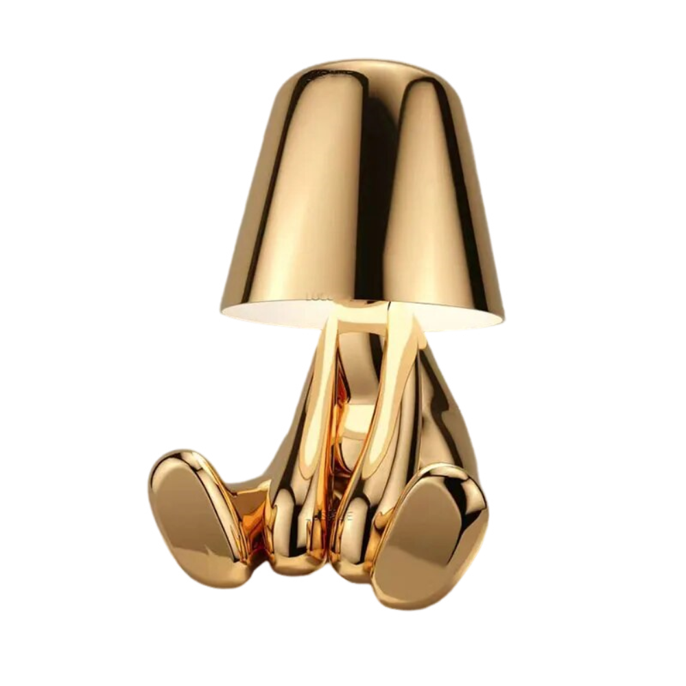 Hotel Lightning Lamp Rechargeable Gold Little Man Laying Position Table Lamps