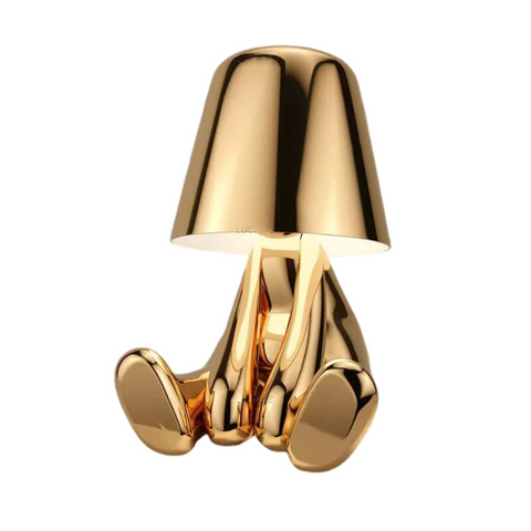 Hotel Lightning Lamp Rechargeable Gold Little Man Laying Position Table Lamps