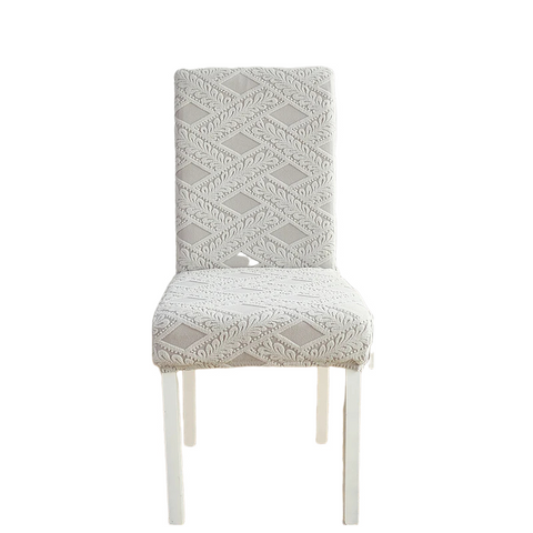 Chair Cover Light Grey Knitted Veins Design Anti Dirt Elastic For Dining Room Chair Covers