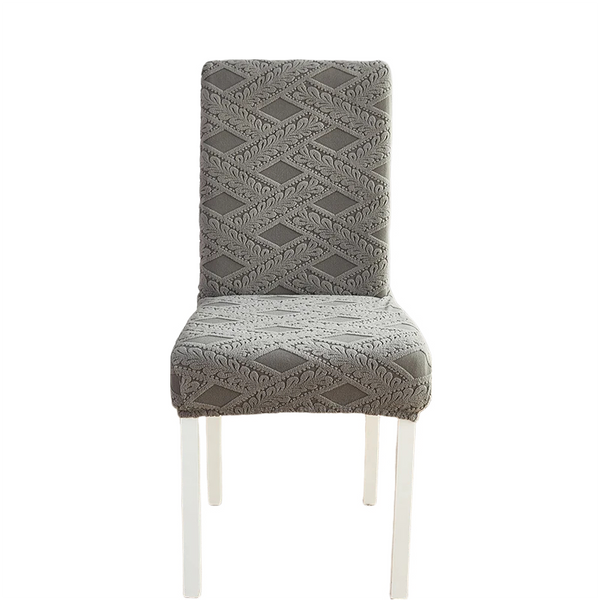 Chair Cover Dark Grey Knitted Veins Design Anti Dirt Elastic Material Dining Room Chair Covers