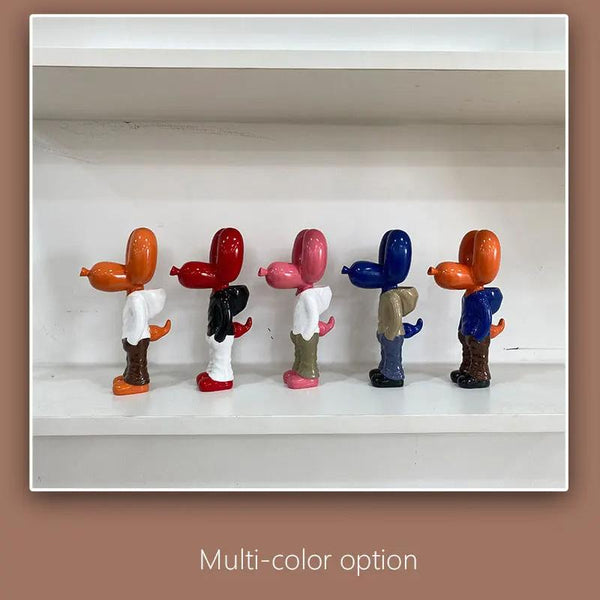 Home Figurine Balloon Dog Statue Pink 7 Inch Resin Sculpture For Living Room Decor Sculptures & Figurines