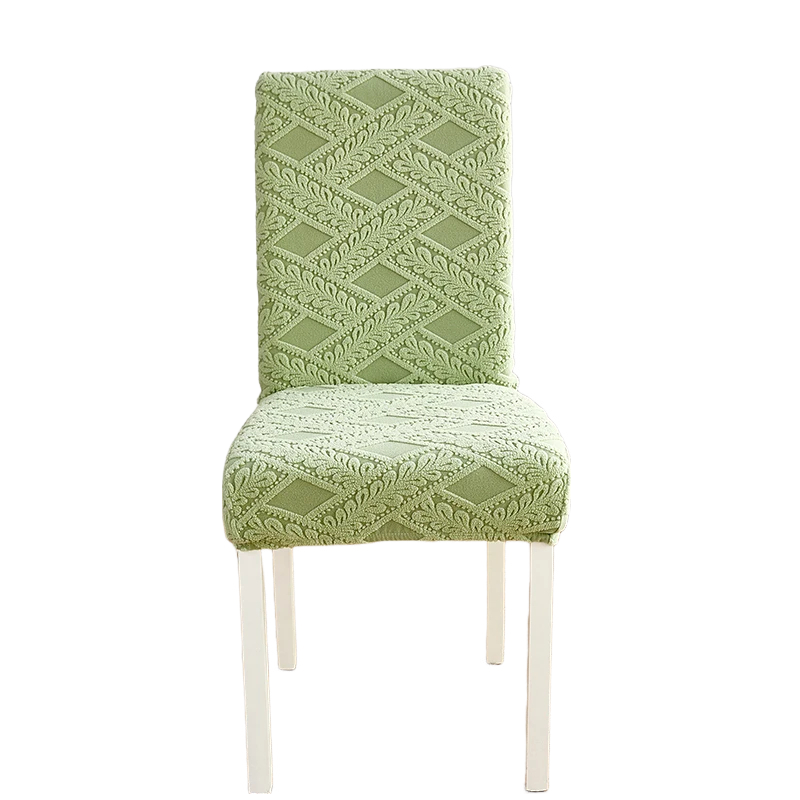 Chair Cover Green Knitted Veins Design Anti Dirt Elastic Material For Slipcovers