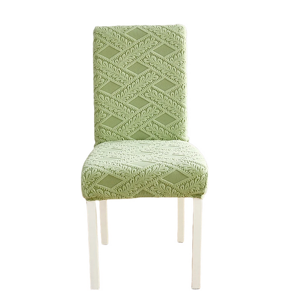 Chair Cover Green Knitted Veins Design Anti Dirt Elastic Material For Slipcovers
