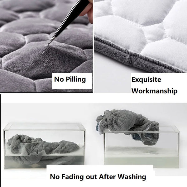 Headboard Cover Dark Gray Cube Pattern Soft Smooth Quilted Velvet Bed Protector 200X70cm Headboards & Footboards