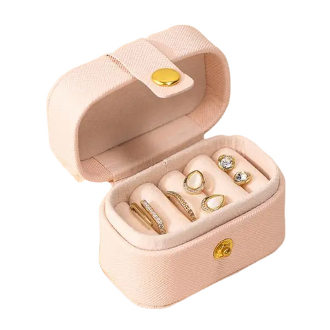 Veile Studios Jewelry Storage Mini Ring Box Portable Organizer Travel Case Leather Holder Jewellery Holders & Organisers