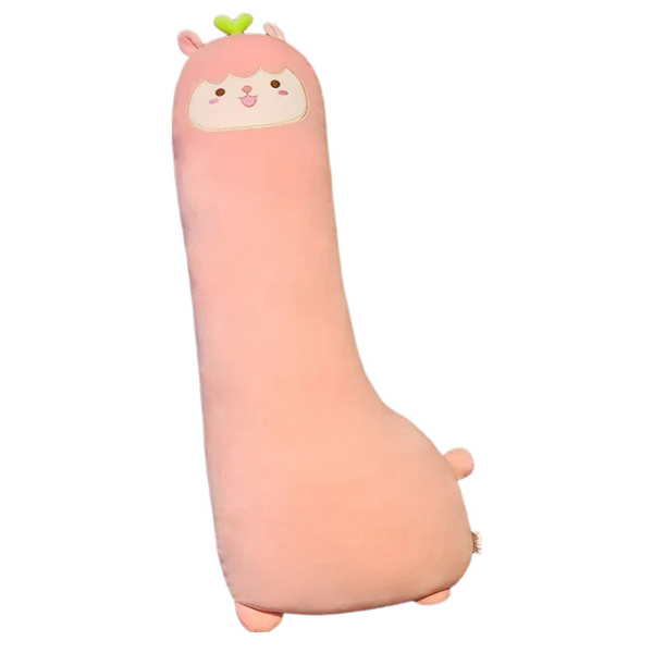 Side Sleeping Body Pillow Pink Lama Cartoon Animal Soft Cozy Long Pillows
