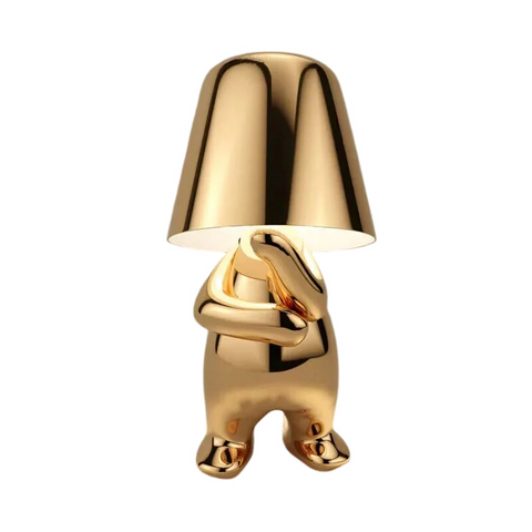 Rechargeable Gold Little Man Thinking Position Table Lamp Touch Switch Led Night Light Lamps