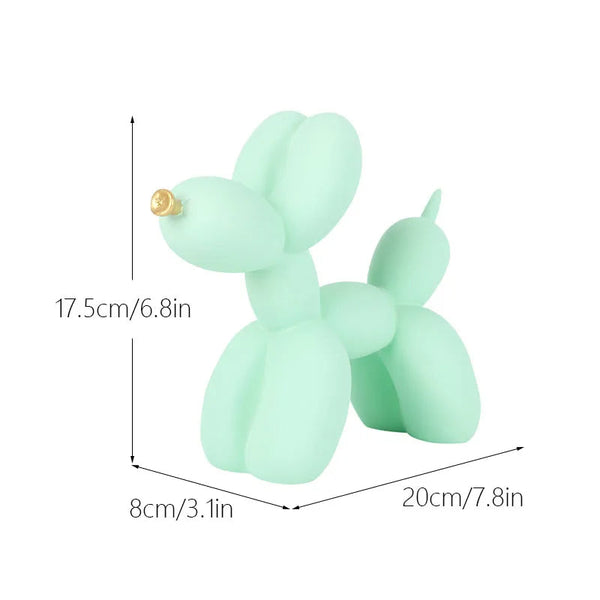 Home Figurine Nordic Balloon Dog Light Green Resin For Living Room Decoration Sculptures & Figurines