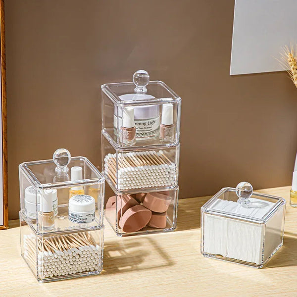 Storage Box Three Layer Transparent Acrylic Stackable Dustproof Jewelry Cases Organizer Storage Boxes