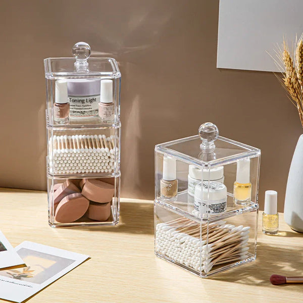 Storage Box Two Layer Transparent Acrylic Stackable Dustproof Jewelry Organizer Storage Boxes