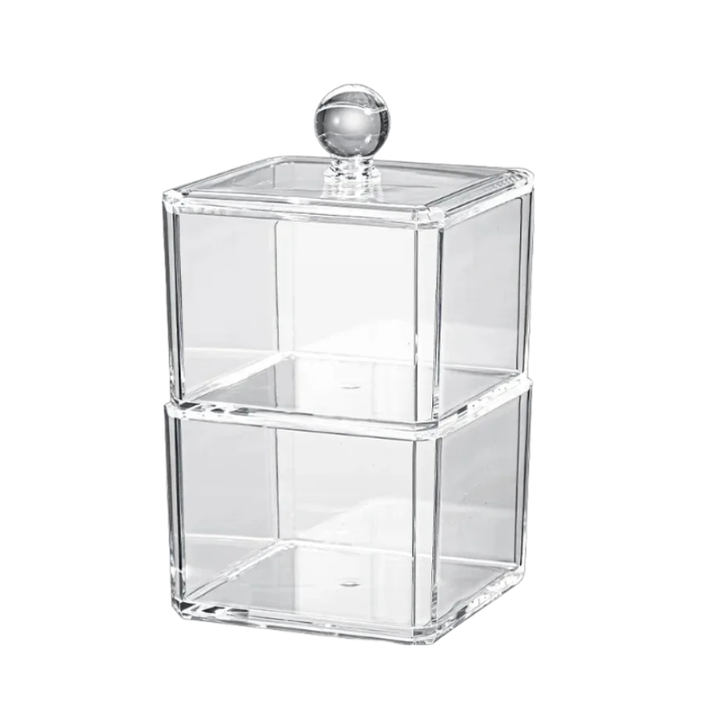 Storage Box Two Layer Transparent Acrylic Stackable Dustproof Jewelry Organizer Storage Boxes
