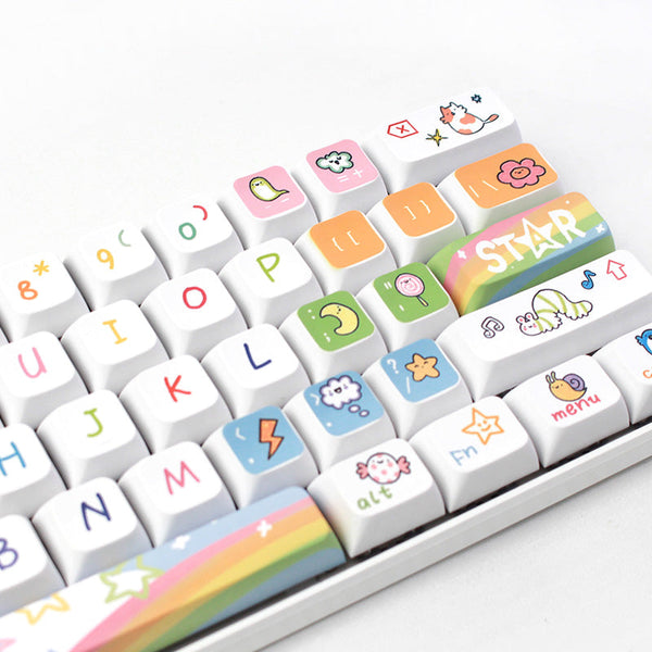 Keycap Keyboard Rainbow Animal Theme 127 Keys Custom Switch Clicks For Keyboards Keyboards & Keypads