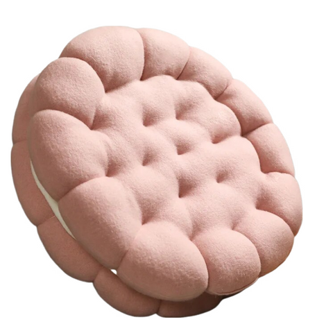 Plush Pillow Pink Round Double Biscuit Shape Stuffed Soft Seat Cushion Cushions & Decorative Pillows