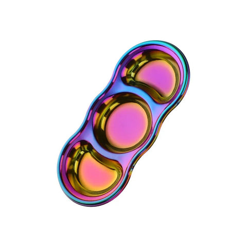 Pink Rainbow Stainless Steel 3 Grid Seasoning Sauce Dish Kitchenware Plates