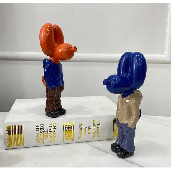 Figurine Balloon Dog Statue Blue 7 Inch Resin Sculpture For Living Room Decor Sculptures & Figurines