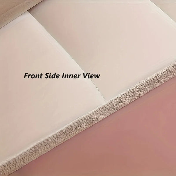 Off White Short Plush Super Soft Smooth Quilted Velvet Bed Headboard Cover 100X70cm Headboards & Footboards