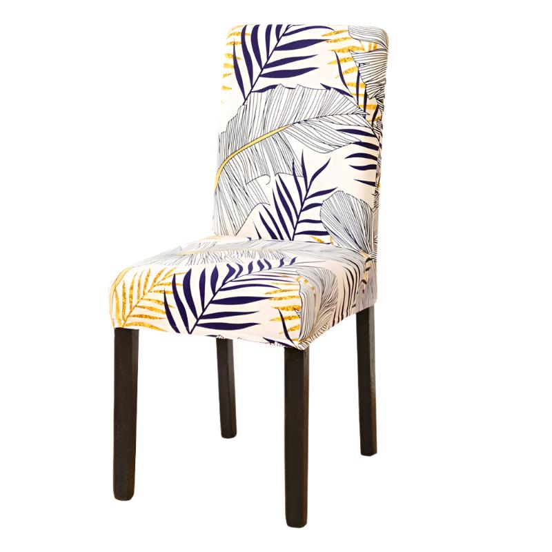 Chair Cover Orange Leaf Design Anti Dirt Elastic Material For Dining Room Slipcovers