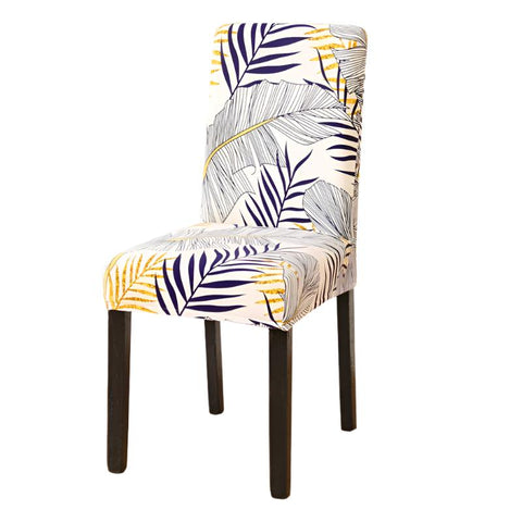 Chair Cover Orange Leaf Design Anti Dirt Elastic Material For Dining Room Slipcovers