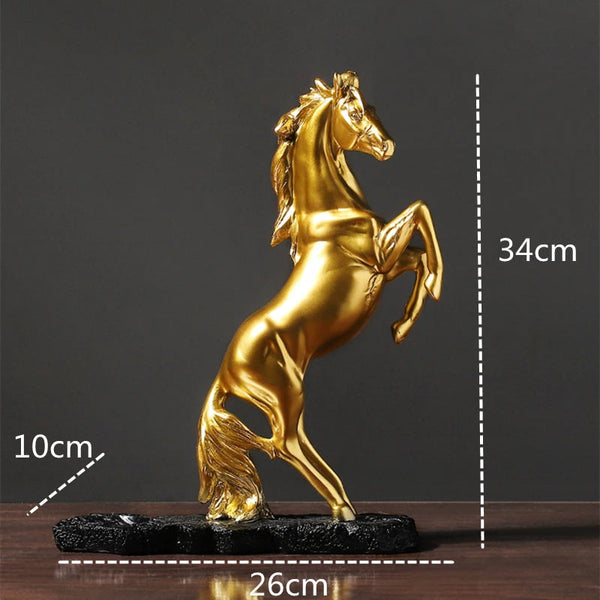 Figurine Golden Horse Wine Rack Storage Figurines Modern Stand For Decor Sculptures & Figurines
