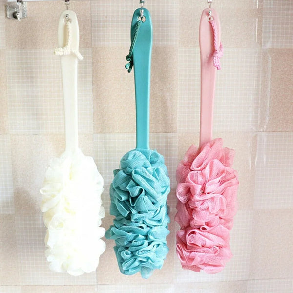 Long Handle Back Exfoliating Scrubber Sponge Pink Soft Mesh Bath Shower Accessory Exfoliators & Scrubs