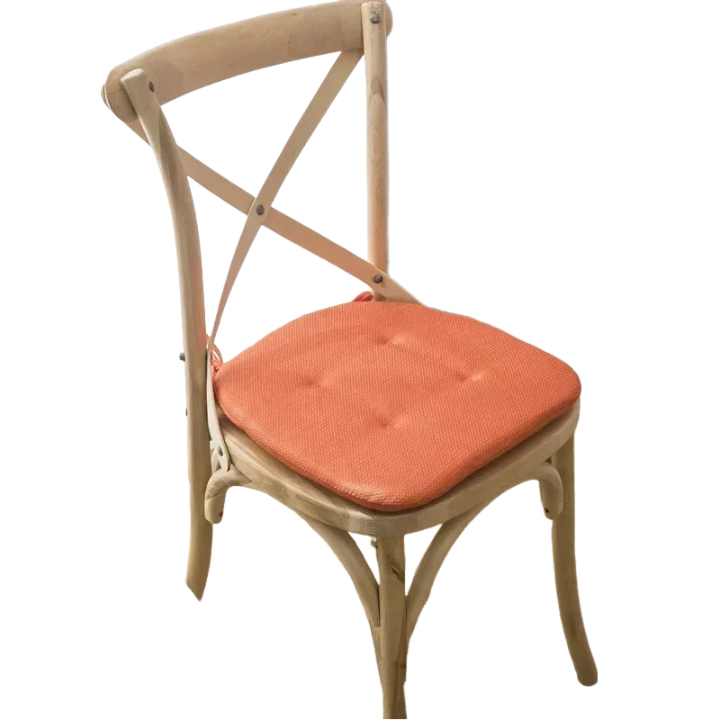 Chair Cushion With Straps Orange Seat Pad Mat For Dining Room Outdoor Use Cushions & Decorative Pillows