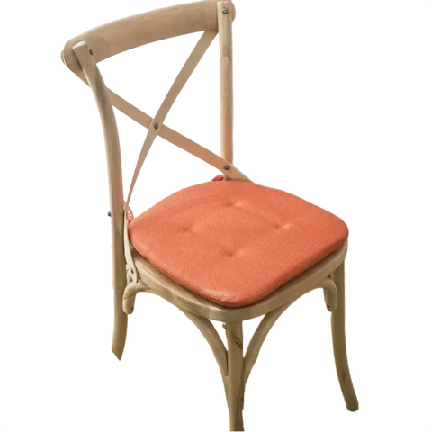 Chair Cushion With Straps Orange Seat Pad Mat For Dining Room Outdoor Use Cushions & Decorative Pillows