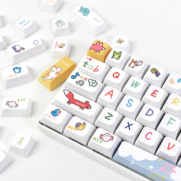 Keycap Keyboard Rainbow Animal Theme 127 Keys Custom Switch Clicks For Keyboards Keyboards & Keypads