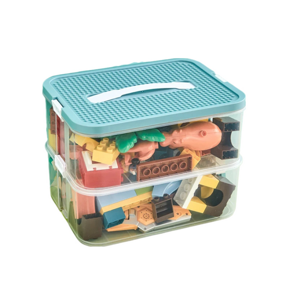 Storage Box Green Two Layers Stackable Organizer For Organisation Storage Boxes