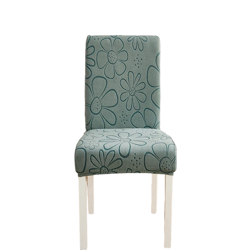 Chair Cover Light Green Floral Design Anti Dirt Elastic Material For Slipcovers