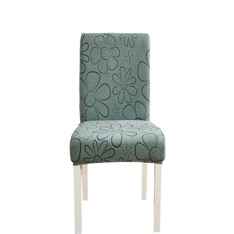 Chair Cover Light Green Floral Design Anti Dirt Elastic Material For Slipcovers