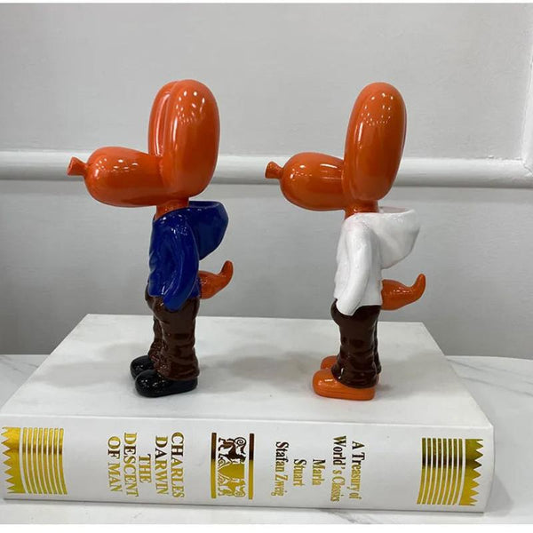 Figurine Balloon Dog Statue Pink 7 Inch Resin Sculpture For Living Room Decor Sculptures & Figurines