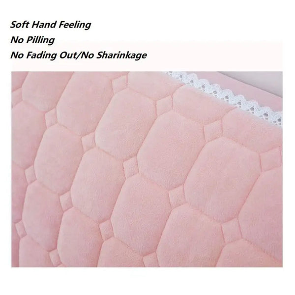 Light Yellow Cube Pattern Quilted Velvet Bed Headboard Cover 100X70cm Headboards & Footboards