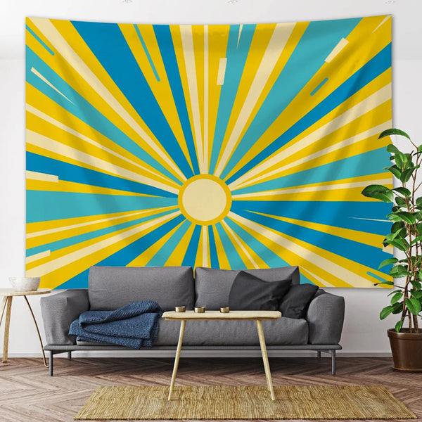 Tapestry Blue Sun Rays 230X150cm Decorative Sheet For Garden Tapestries