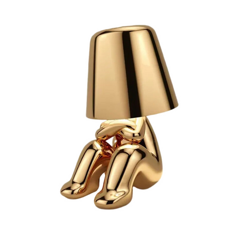 Hotel Lightning Lamp Rechargeable Gold Little Man Sitting Down Table Lamps