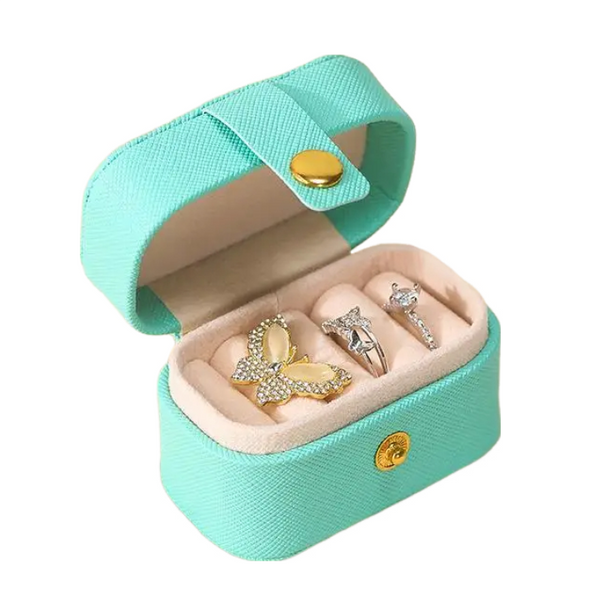 Veile Studios Jewelry Storage Mini Ring Box Portable Organizer Travel Gift Case Leather Holder Jewellery Holders & Organisers