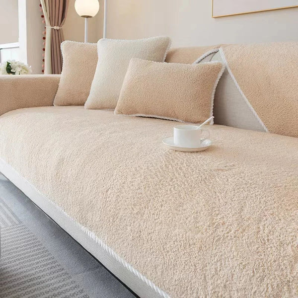 Sofa Towel Velvet Light Coffee Cover For Living Room Sectional Shape Non Slip Couch Slipcovers