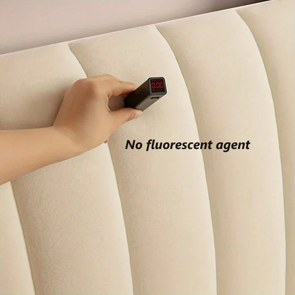 Off White Short Plush Super Soft Smooth Quilted Velvet Bed Headboard Cover 100X70cm Headboards & Footboards