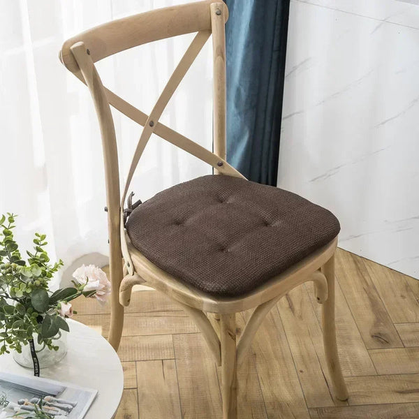 Chair Cushion With Straps Choco Brown Seat Pad Mat For Dining Room Outdoor Garden Cushions & Decorative Pillows