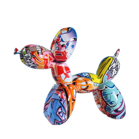 Home Figurine Nordic Balloon Dog Graffiti Resin For Living Room Decoration Accessories Sculptures & Figurines