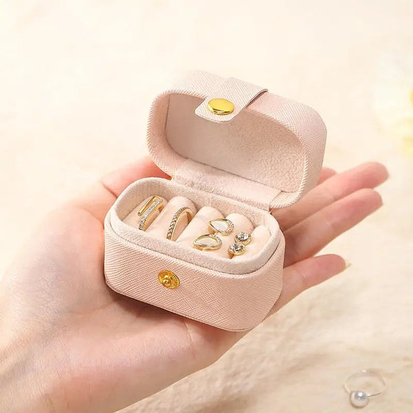 Veile Studios Jewelry Storage Mini Ring Box Portable Organizer Travel Case Leather Holder Jewellery Holders & Organisers