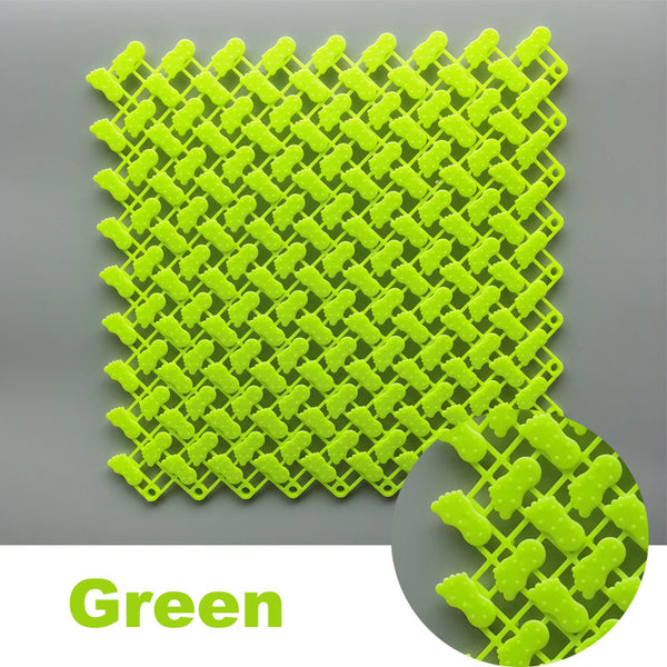 Splicing Mat Green 25X25cm 10Pcs Non Slip Bathroom Mesh Drainage Carpet Bath Mats Rugs & Toilet Covers