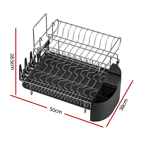 Cefito Dish Rack Drying Drainer Cup Holder Cutlery Tray Kitchen Organiser 2 Tier Sink Organisers